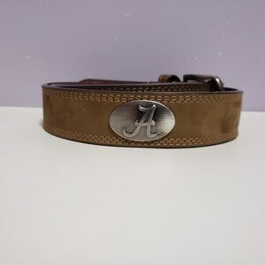 Alabama Crimson Tide Brown Soft Leather Belt Mens 34"